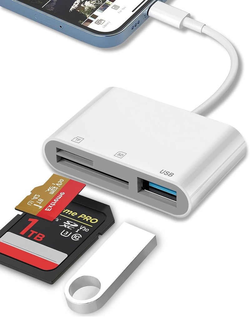 Vrllinking SD Card Reader for iPhone 15/16/iPad/MacBook - USBC Dual Port Memory Card Reader Adapter, Compatible with Canon/Nikon/Sony/Kodak Digital Cameras, SD/MicroSD, Plug & Play (No App Required) - Image 1